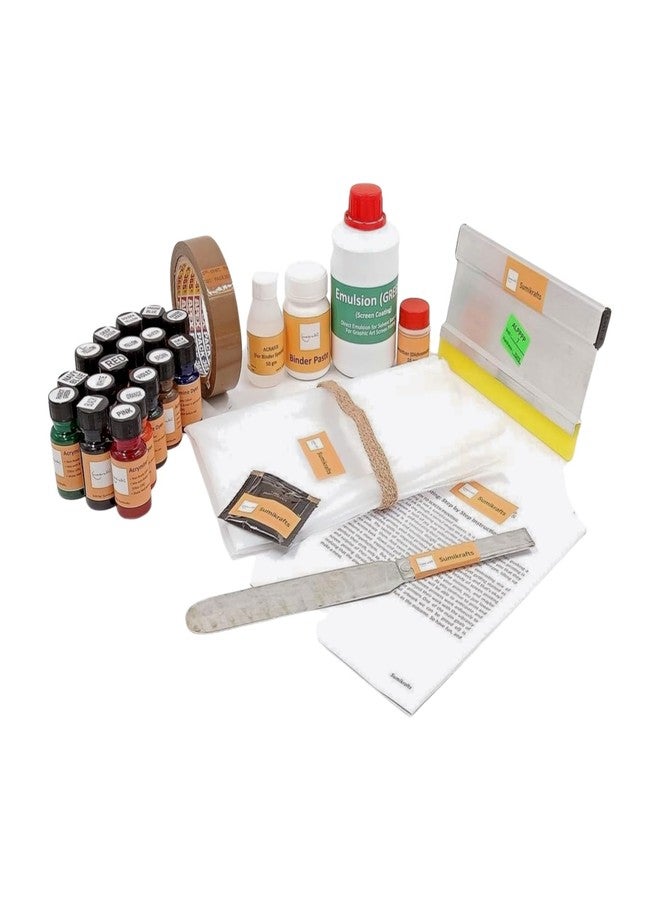 sumikrafts 17-Pigment Dye Screen Printing Kit: Large 12"x15" Wooden Frame + Pre-Stretched Mesh No. 16 for Graphic Arts - Image 3
